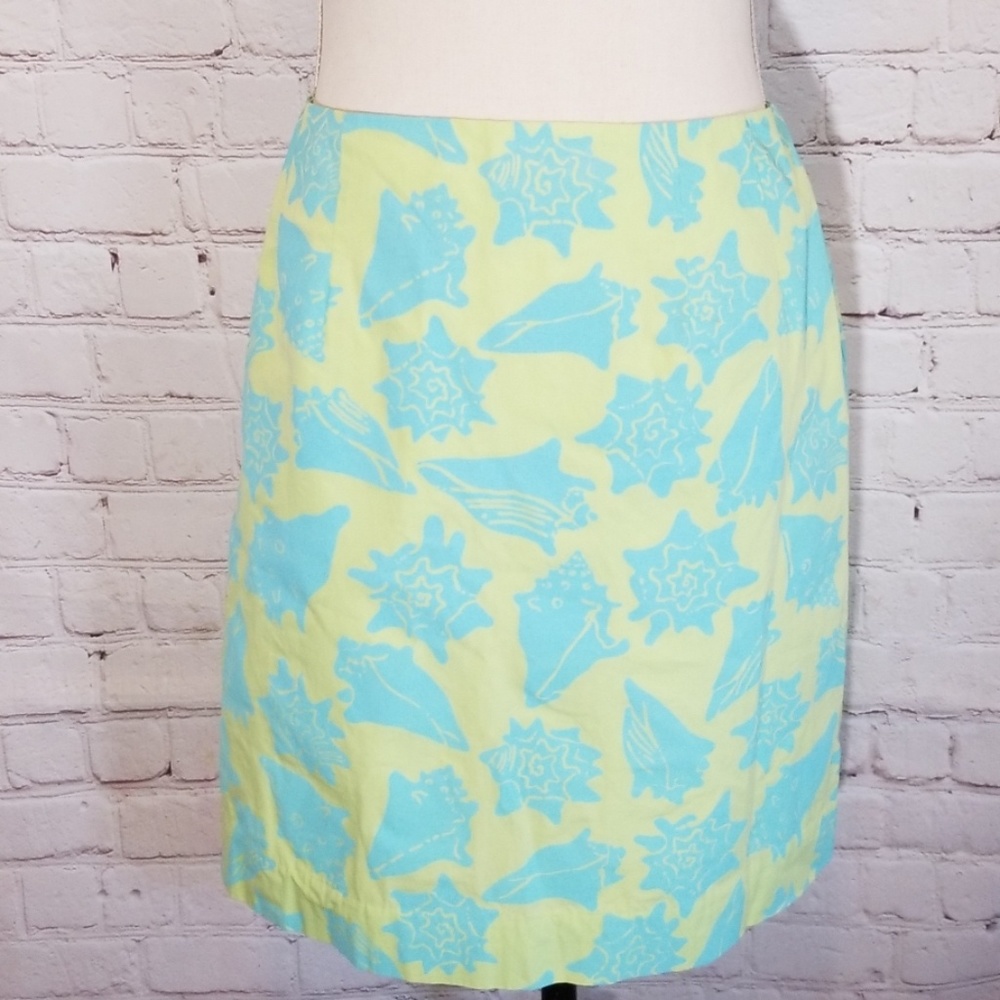 Lilly Pulitzer Blue Conch Seashell Skirt